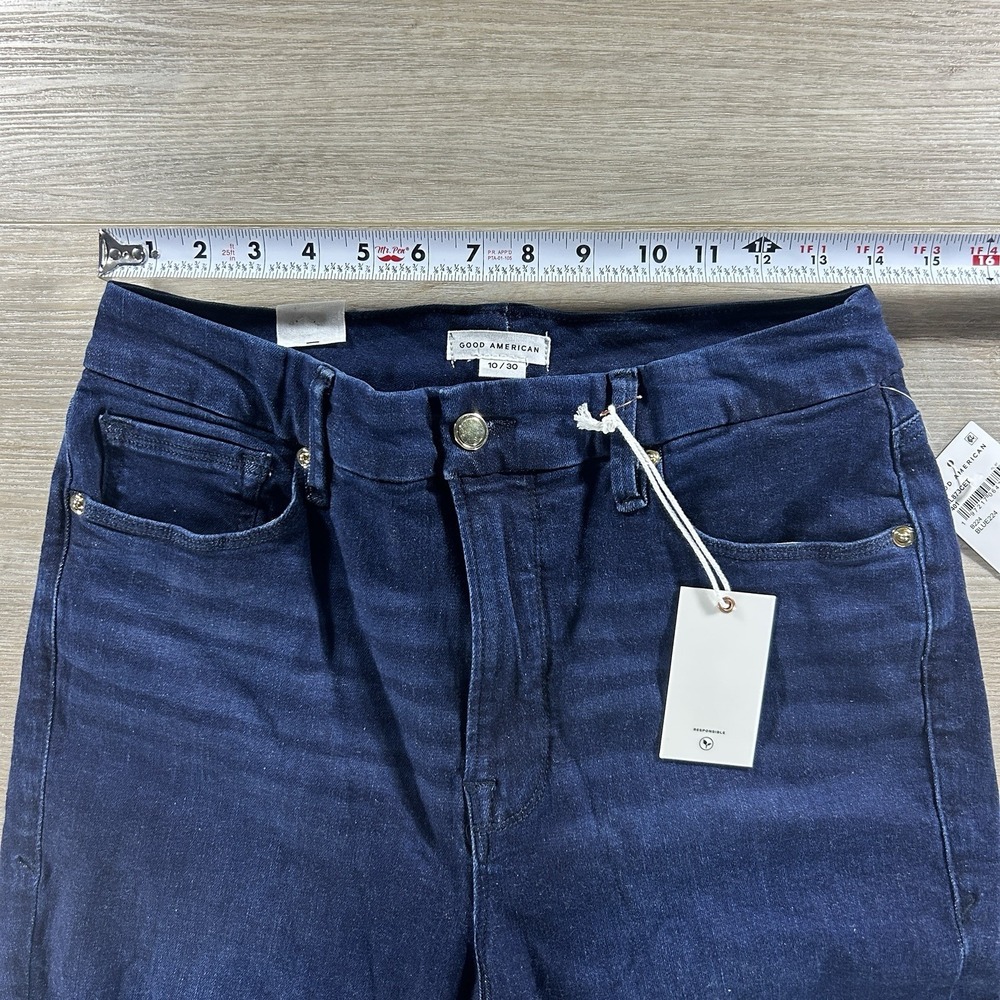 NWT Good American Size 10/30 Good Legs Dark Blue Skinny Jeans Sculpting Slimming - Picture 9 of 12